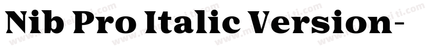 Nib Pro Italic Version字体转换